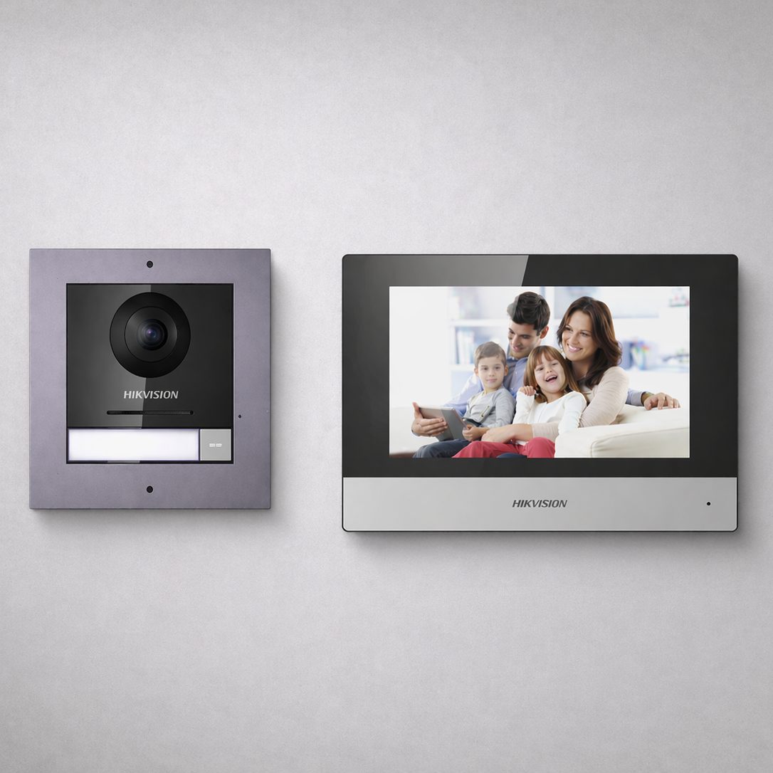 Hikvision Modular IP Video Intercom Kit with 7-Inch Indoor Monitor and PoE Switch